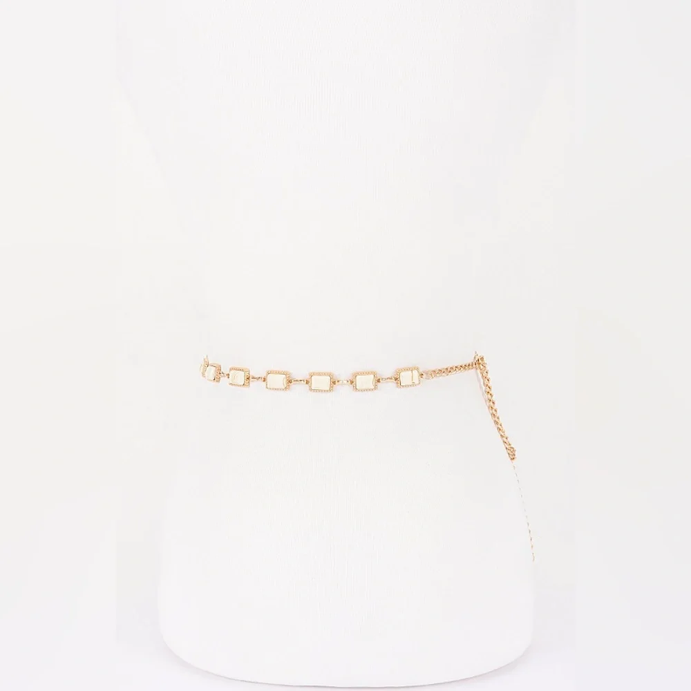 Vintage Acrylic Metal Chain Link Statement Belt